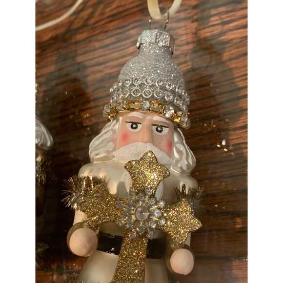 Nutcracker Mini Sparkle Blown Glass Ornaments Set Of 2 By DEMDACO NWT - Picture 4 of 6